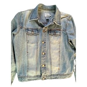 Vintage Y2K Calvin Klein Light‎ Wash Denim Trucker Jacket Women's Large EUC
